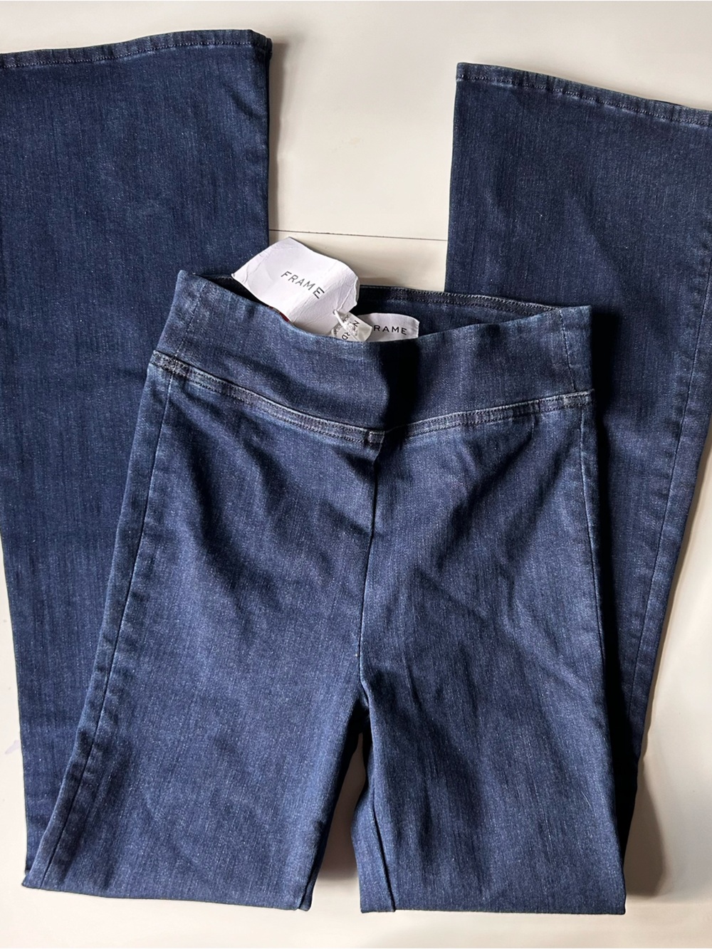 Frame Denim Indigo Flare Stretch Jeans